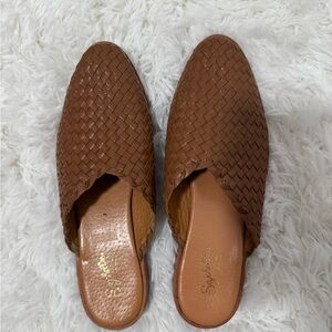 Seychelles Leather Woven Slip-On Mules